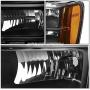 DNA Motoring HL-OH-GMCSIE07-BK-AM Black Amber Headlights Replacement For 07-13 Sierra