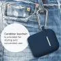 AirPods Case, GMYLE Silicone Protective Shockproof Case Cover Skins with Keychain Compatible with Apple AirPod 2 and 1, Navy Blue [Front LED Visible]