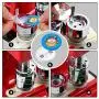 Red Button Maker Machine 58mm 2.28 inch Button Badge Maker Pins Punch Press Machine Aluminum Frame 300pcs Free Button Parts + Circle Cutter (58mm 2.28 inch)
