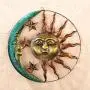 Collections Etc Artistic Sun and Moon Metal Wall Art for Indoors or Outdoors with Rustic Finish, Brown