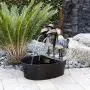Alpine Corporation 20'' Tall Outdoor Metal Crow Water Fountain Yard Art Decor Alpine Corporation 20'' Tall Outdoor Metal Crow Water Fountain Yard Art Decor