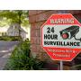 Signs Authority Reflective Warning 24 Hour Surveillance No Trespassing Metal Sign for Home Business Video Security CCTV Camera 12” by 12” Aluminum