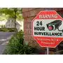 Signs Authority Reflective Warning 24 Hour Surveillance No Trespassing Metal Sign for Home Business Video Security CCTV Camera 12” by 12” Aluminum