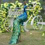 Outdoor Solar Peacock Statue Garden Decor Metal Yard Art for Lawn Backyard Party Wedding Decoration
