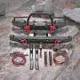 Rc Car Part, Front Rear Bumper Part W/Lights for Rc Crawler Car Traxxas TRX-4 Scx10Ii 90046, Front and Rear Metal Bumpers with Climbing Lights Rc Car Part, Front Rear Bumper Part W/Lights for Rc Crawler Car Traxxas TRX-4 Scx10Ii 90046, Front and Rear Metal Bumpers with Climbing Lights