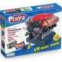Playz V8 Combustion Engine Model Building Kit STEM Hobby Toy for Kids & Adults with DIY Guide & Realistic Parts Including Timing Belt, Cylinder Heads, Spark Plugs, Pistons, Ignition Wires, and More