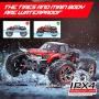 Hosim RC Cars 1:12 4WD 46KM/H High Speed Remote Control Car RC Monster Truck for Kids Adults, All Terrain Off Road Truck Radio Controlled Off-Road RC Car Electronic Hobby Grade Gifts for Boys (Red)