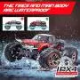 Hosim RC Cars 1:12 4WD 46KM/H High Speed Remote Control Car RC Monster Truck for Kids Adults, All Terrain Off Road Truck Radio Controlled Off-Road RC Car Electronic Hobby Grade Gifts for Boys (Red)