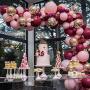 zorpia 50 Pieces Burgundy Balloons Kit Latex Pink Balloons Metallic Pink Balloons for Wedding Bridal Shower Birthday Party Anniversary Decoration
