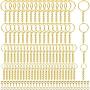 Key Ring with Chain, Shynek 360PCS Gold Keychain Rings with Jump Rings and Screw Eye Pins Bulk for Resin, DIY Crafts and Jewelry Making