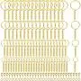 Key Ring with Chain, Shynek 360PCS Gold Keychain Rings with Jump Rings and Screw Eye Pins Bulk for Resin, DIY Crafts and Jewelry Making Key Ring with Chain, Shynek 360PCS Gold Keychain Rings with Jump Rings and Screw Eye Pins Bulk for Resin, DIY Crafts and Jewelry Making