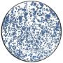 Red Co. Enamelware Metal Classic 10 inch Round Dinner Plate, Navy Blue Marble/Black Rim - Splatter Design - Set of 4