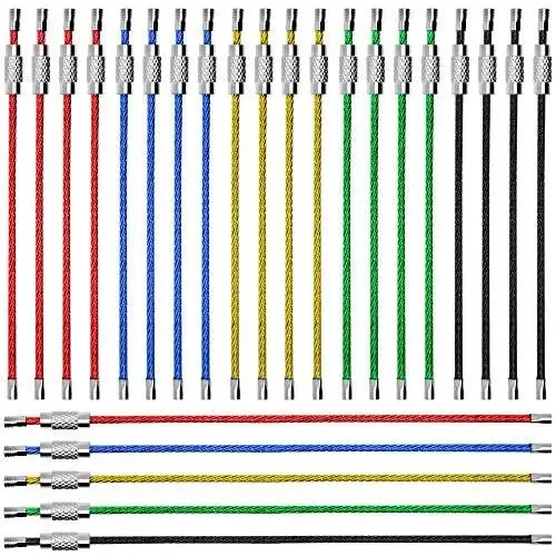 25pcs Wire Keychains, SENHAI Key Ring 2mm Cable Loops 6'' and 8.7 inches Stainless Steel Gear for Hanging Luggage Tag, Keyrings and ID Tag Keepers 25pcs Wire Keychains, SENHAI Key Ring 2mm Cable Loops 6'' and 8.7 inches Stainless Steel Gear for Hanging Luggage Tag, Keyrings and ID Tag Keepers