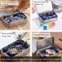 Hotop 12 Pack 3.75 by 2.45 by 0.8 Inch Silver Metal Rectangular Empty Hinged Tins Box Containers with Lids Mini Portable Box Small Storage Kit, Home Organizer