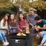 OKVAC 28'' Propane Gas Fire Pit Table, 50,000 BTU Square Fire Bowl, Outdoor Auto-Ignition Fireplace with CSA Certification, 600D Waterproof Cover, Lava Rock, for Balcony/Garden/Patio/Courtyard