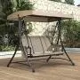 PURPLE LEAF 3-Seat Deluxe Outdoor Patio Porch Swing with Weather Resistant Steel Frame, Adjustable Tilt Canopy, Beige PURPLE LEAF 3-Seat Deluxe Outdoor Patio Porch Swing with Weather Resistant Steel Frame, Adjustable Tilt Canopy, Beige