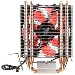 LED 4 Heat Pipe Quiet CPU Cooler Cooling Fan Heat Sink for Intel LGA 1151 1155 775 1156 AMD (red)