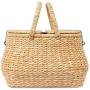 BirdRock Home Seagrass Picnic Basket - Hand Woven - Seagrass - Decorative Metal Latches - Divided Lid - Home Décor - Folding Handles