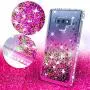 Compatible for Samsung Galaxy Note 9 Case, with [Temper Glass Screen Protector] SOGA Diamond Glitter Liquid Quicksand Cover Cute Girl Women Phone Case [Clear/Pink]