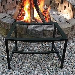 Sunnydaze Outdoor Curved Fire Pit Bench - Rustic Backyard Backless Powder-Coated Black Metal Mesh Garden, Patio, Porch and Deck Chair Seating - Single