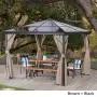 Christopher Knight Home 303378 Bali Outdoor 10 x 10 Foot Rust Proof Aluminum Framed Hardtop Gazebo w, Brown + Black Christopher Knight Home 303378 Bali Outdoor 10 x 10 Foot Rust Proof Aluminum Framed Hardtop Gazebo w, Brown + Black