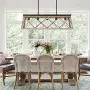 Merbotin Farmhouse Kitchen Island Light, 5-Light Distressed White Wood Finish Rustic Dining Table Chandelier Ceiling Light Hanging for Dining Room, Kitchen Island - Grain Brown Wood Finish… Merbotin Farmhouse Kitchen Island Light, 5-Light Distressed White Wood Finish Rustic Dining Table Chandelier Ceiling Light Hanging for Dining Room, Kitchen Island - Grain Brown Wood Finish…