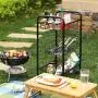 SONGMICS 3-Tier Metal Rolling Cart on Wheels with Baskets, Lockable Utility Trolley with Handles for Kitchen Bathroom Closet, Storage with Removable Shelves, Black UBSC03BK SONGMICS 3-Tier Metal Rolling Cart on Wheels with Baskets, Lockable Utility Trolley with Handles for Kitchen Bathroom Closet, Storage with Removable Shelves, Black UBSC03BK