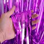 Sumind 4 Pack Foil Curtains Metallic Fringe Curtains Shimmer Curtain for Birthday Wedding Party Christmas Decorations (Rose Red)
