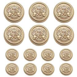 MebuZip 14 Pieces Matte Gold Metal Blazer Button Set 15mm 20mm for Blazers, Suits, Sport Coats, Uniform, Jackets (MBM21)