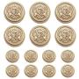 MebuZip 14 Pieces Matte Gold Metal Blazer Button Set 15mm 20mm for Blazers, Suits, Sport Coats, Uniform, Jackets (MBM21) MebuZip 14 Pieces Matte Gold Metal Blazer Button Set 15mm 20mm for Blazers, Suits, Sport Coats, Uniform, Jackets (MBM21)
