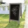 Sandwich Board Sidewalk Chalkboard Sign: Reinforced, Heavy-Duty / 10 Chalk Markers / 40 PC. Stencil Set/Chalk/Eraser/Double Sided/Large 40x23 Chalk Board Standing Sign A-Frame (Whitewash Grey) Sandwich Board Sidewalk Chalkboard Sign: Reinforced, Heavy-Duty / 10 Chalk Markers / 40 PC. Stencil Set/Chalk/Eraser/Double Sided/Large 40x23 Chalk Board Standing Sign A-Frame (Whitewash Grey)