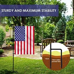 YEAHOME Garden Flag Holder Stand, Upgraded 7.5mm Thickened Pole Sturdy and Straight Premium Yard Flag Holder with Bird Feeder Hook Gift, Weather-Proof Metal Flagpole With Stopper and Clip Fit for American Flag