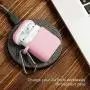 AirPods Case, GMYLE Silicone Protective Shockproof Wireless Charging Airpods Earbuds Case Cover Skin with Keychain Set Compatible for Apple AirPods 2 & 1 – Baby Pink