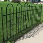 Sunnydaze 2-Piece Decorative Finial Garden Landscape Metal Border Fence, Black, 38 Inches x 49 Inches Per Panel, 8 Feet Overall