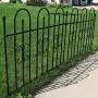 Sunnydaze 2-Piece Decorative Finial Garden Landscape Metal Border Fence, Black, 38 Inches x 49 Inches Per Panel, 8 Feet Overall