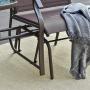 Outsunny 2 Person Outdoor Sling Fabric Double Glider Rocker Chair with Table, Brown Outsunny 2 Person Outdoor Sling Fabric Double Glider Rocker Chair with Table, Brown