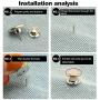 MIUYOON Button Pins for Jeans,17mm 6PCS Jean Buttons Replacement Button Pins for Pants Easy to Use and No Tools Require
