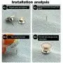 MIUYOON Button Pins for Jeans,17mm 6PCS Jean Buttons Replacement Button Pins for Pants Easy to Use and No Tools Require