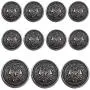 11 Piece Black Metal Blazer Button Set - Crown - for Blazer, Suits, Sport Coat, Uniform, Jacket 18mm 23mm