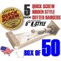 Quick Screw 5'' 50 Pack Premium Hidden Rain Gutter Bracket Hook Hangers with screw clip style