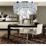 New Galaxy 4-Light Chrome Finish Metal Shade Flushmount Crystal Chandelier Ceiling Fixture