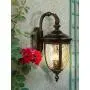 Bellagio Vintage Outdoor Wall Light Fixture Bronze Metal 20 1/2'' Champagne Hammered Glass for Exterior House Porch Patio - John Timberland