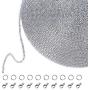 Outus 33 Feet Stainless Steel DIY Link Chain Necklaces with 20 Lobster Clasps and 30 Jump Rings for Jewelry Making (1.5 mm Wide)