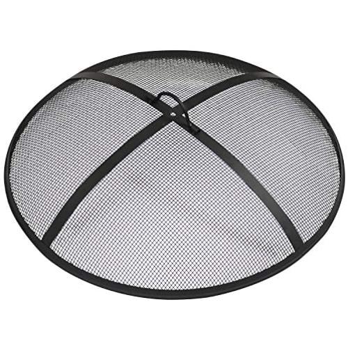 Sunnydaze Outdoor Fire Pit Spark Screen Cover Guard Accessory - Round Heavy-Duty Steel Backyard Mesh Lid Ember Arrester with Handle - 36-Inch Diameter