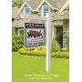 4Ever Products Vinyl PVC Real Estate Sign Post - White with Flat Cap - 5 Post 4Ever Products Vinyl PVC Real Estate Sign Post - White with Flat Cap - 5 Post