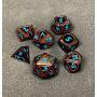 Dark Alpha Metal Polyhedral D&D Dice Set for RPGs
