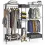 VIPEK 5 Tiers Wire Garment Rack Heavy Duty Clothes Rack Portable Clothes Wardrobe Compact Extra Large Armoire Storage Rack Metal Clothing Rack, 74.4''L x 17.7''W x 76.8''H, Max Load 595.35LBS, Black VIPEK 5 Tiers Wire Garment Rack Heavy Duty Clothes Rack Portable Clothes Wardrobe Compact Extra Large Armoire Storage Rack Metal Clothing Rack, 74.4''L x 17.7''W x 76.8''H, Max Load 595.35LBS, Black