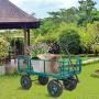 Dporticus Four-Wheel Trailer Large Folding Wagon Side Cart 560lbs Load Capacity, Handling Truck Pull for Outdoor Garden Warehouse Beach