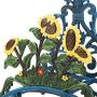 Sungmor Cast Iron Heavy Duty Garden Hose Holder - Decorative Hand-Painted Sunflower Wall Mounted Water Hose Hanger - Wall Decoration Hanging Hose Rack - Hose Reel Storage Butler - Metal Hose Stand