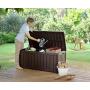 Keter Glenwood Plastic Deck Storage Container Box Outdoor Patio Furniture 101 Gal, Brown